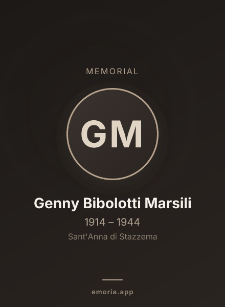 Memorial portrait of Genny Bibolotti Marsili