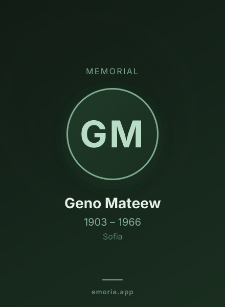 Memorial portrait of Geno Mateew