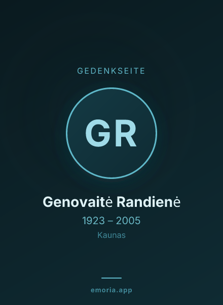 Gedenkportrait von Genovaitė Randienė