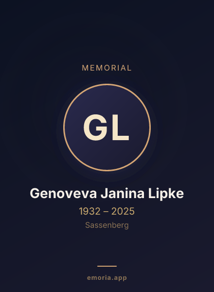 Memorial portrait of Genoveva Janina Lipke