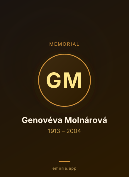 Memorial portrait of Genovéva Molnárová