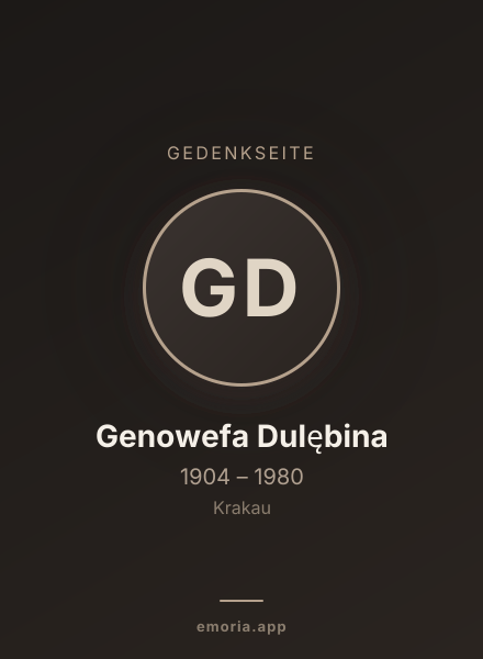 Gedenkportrait von Genowefa Dulębina