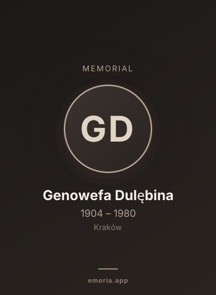 Memorial portrait of Genowefa Dulębina