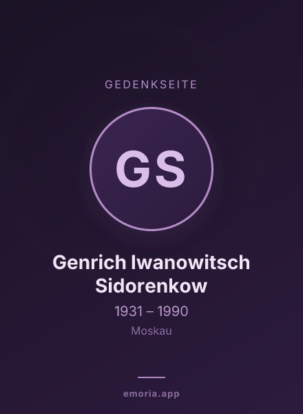 Gedenkportrait von Genrich Iwanowitsch Sidorenkow