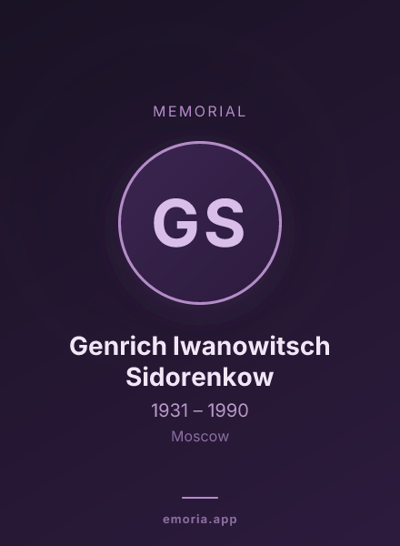 Memorial portrait of Genrich Iwanowitsch Sidorenkow