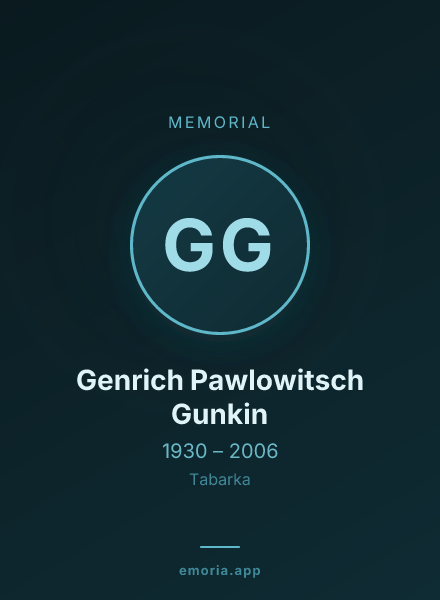 Memorial portrait of Genrich Pawlowitsch Gunkin