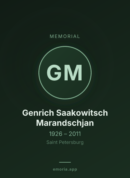 Memorial portrait of Genrich Saakowitsch Marandschjan