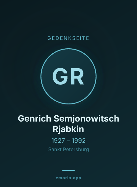 Gedenkportrait von Genrich Semjonowitsch Rjabkin