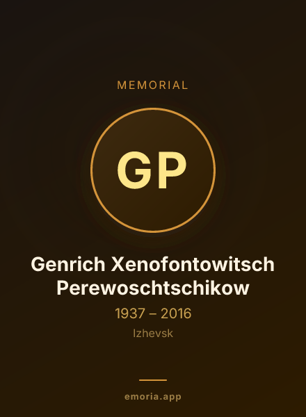 Memorial portrait of Genrich Xenofontowitsch Perewoschtschikow