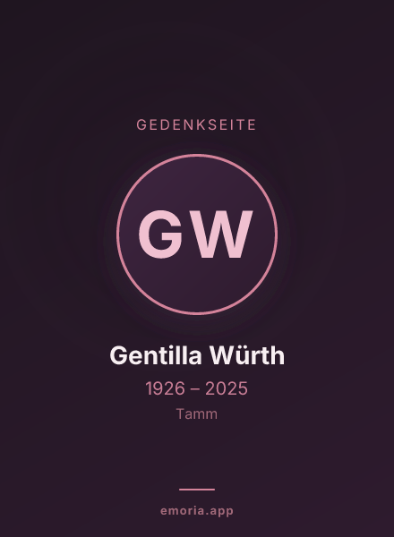 Gedenkportrait von Gentilla Würth