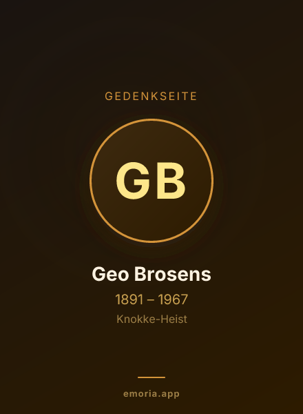 Gedenkportrait von Geo Brosens