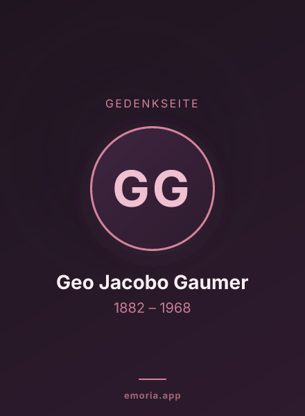 Gedenkportrait von Geo Jacobo Gaumer