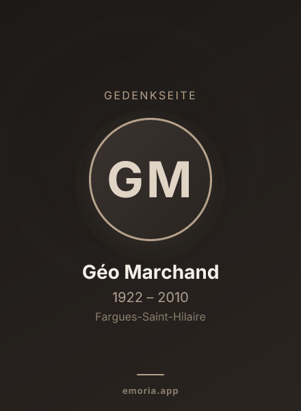 Gedenkportrait von Géo Marchand