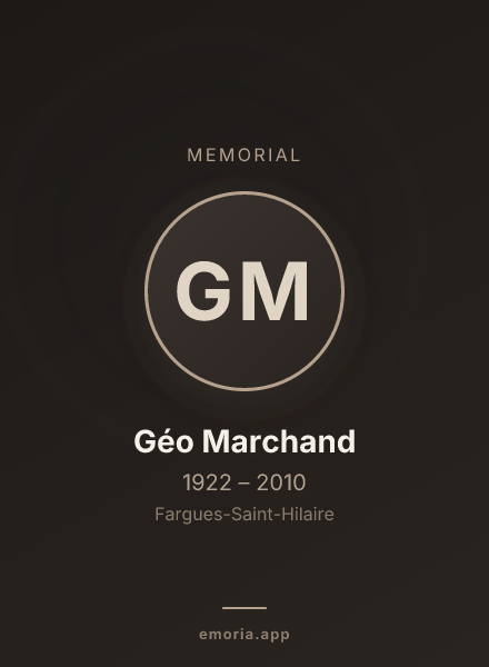 Memorial portrait of Géo Marchand
