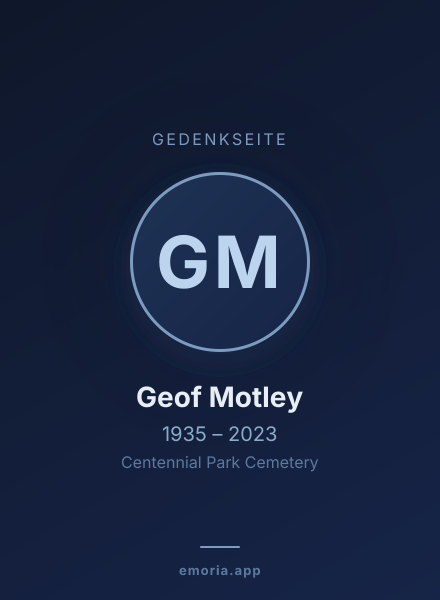 Gedenkportrait von Geof Motley