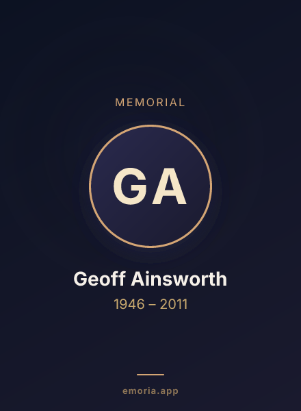 Memorial portrait of Geoff Ainsworth