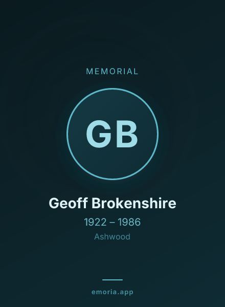 Memorial portrait of Geoff Brokenshire