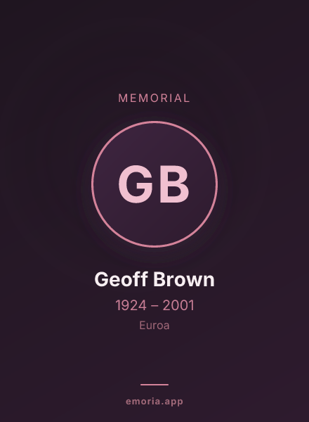 Memorial portrait of Geoff Brown