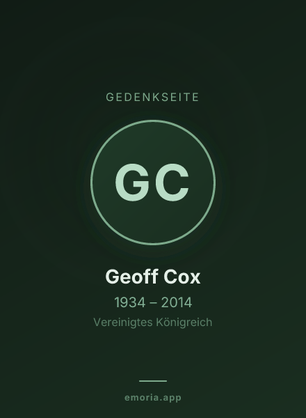 Gedenkportrait von Geoff Cox
