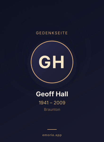 Gedenkportrait von Geoff Hall