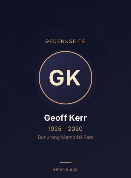 Gedenkportrait von Geoff Kerr