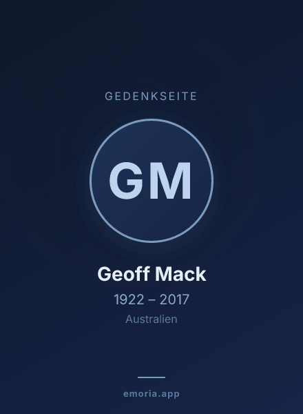 Gedenkportrait von Geoff Mack