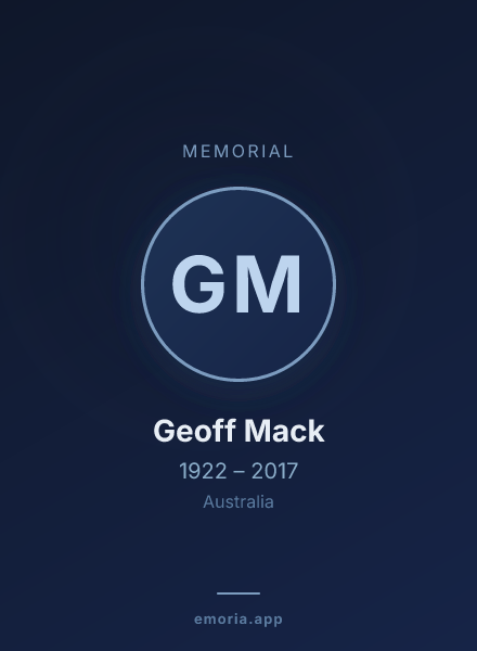 Memorial portrait of Geoff Mack