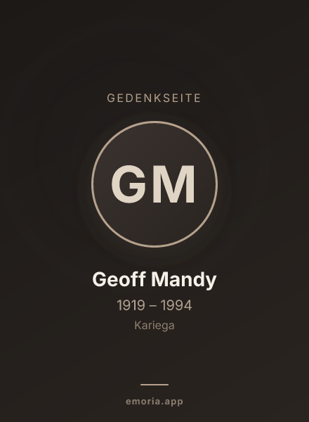 Gedenkportrait von Geoff Mandy