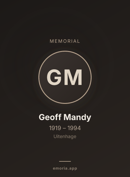 Memorial portrait of Geoff Mandy