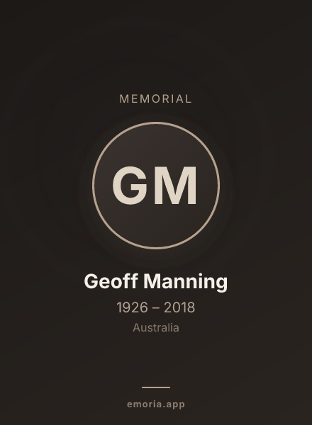 Memorial portrait of Geoff Manning