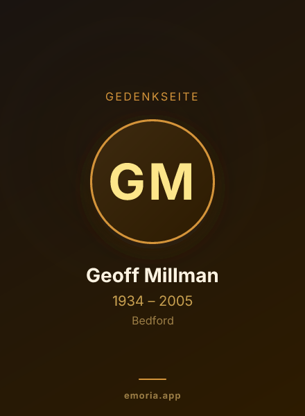 Gedenkportrait von Geoff Millman