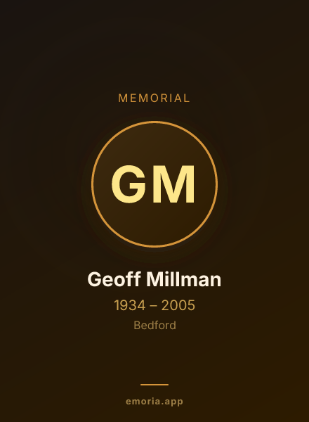 Memorial portrait of Geoff Millman
