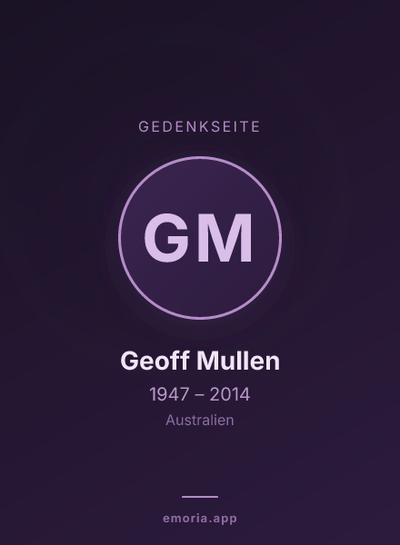 Gedenkportrait von Geoff Mullen