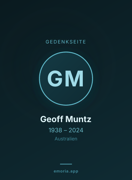 Gedenkportrait von Geoff Muntz