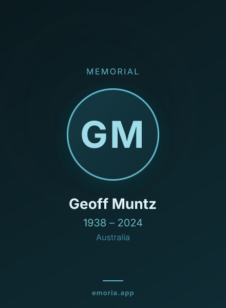 Memorial portrait of Geoff Muntz
