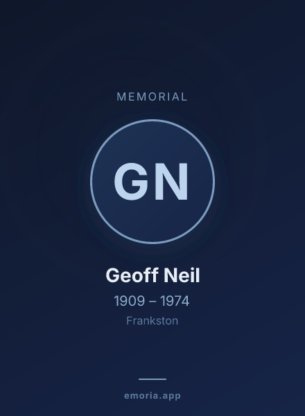 Memorial portrait of Geoff Neil