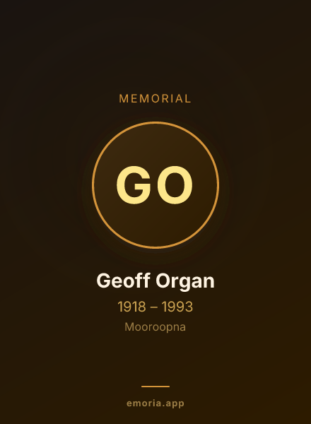 Memorial portrait of Geoff Organ
