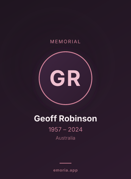 Memorial portrait of Geoff Robinson