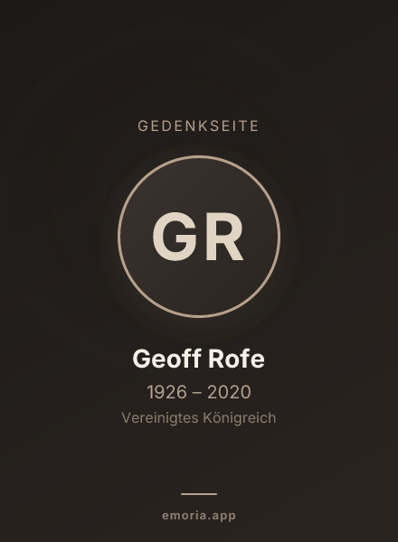 Gedenkportrait von Geoff Rofe