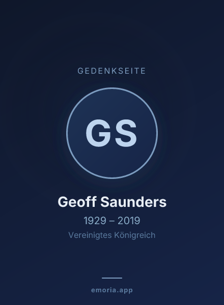 Gedenkportrait von Geoff Saunders