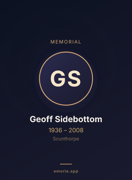 Memorial portrait of Geoff Sidebottom