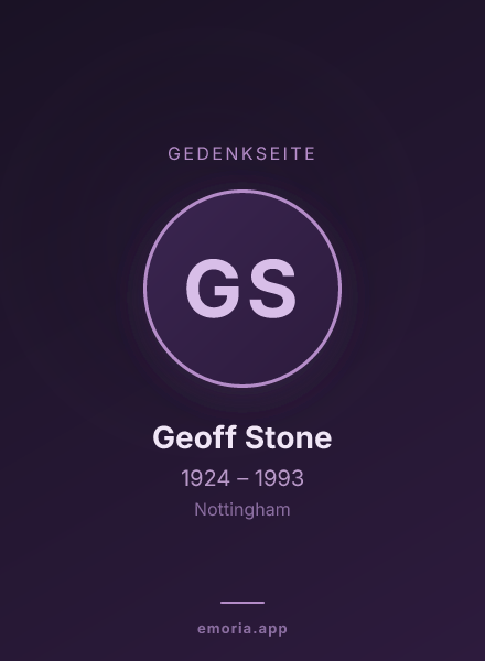 Gedenkportrait von Geoff Stone