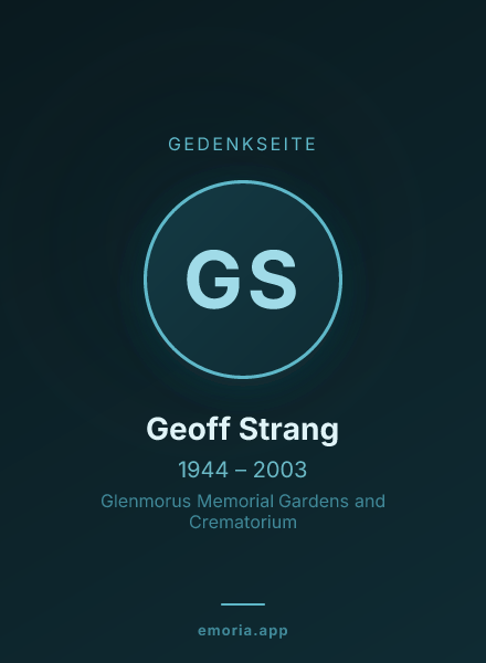 Gedenkportrait von Geoff Strang
