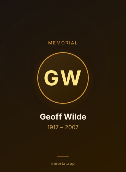 Memorial portrait of Geoff Wilde