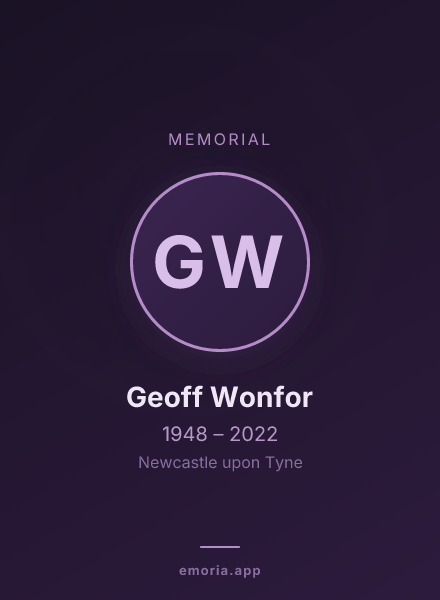Memorial portrait of Geoff Wonfor