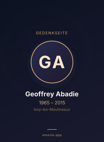 Gedenkportrait von Geoffrey Abadie