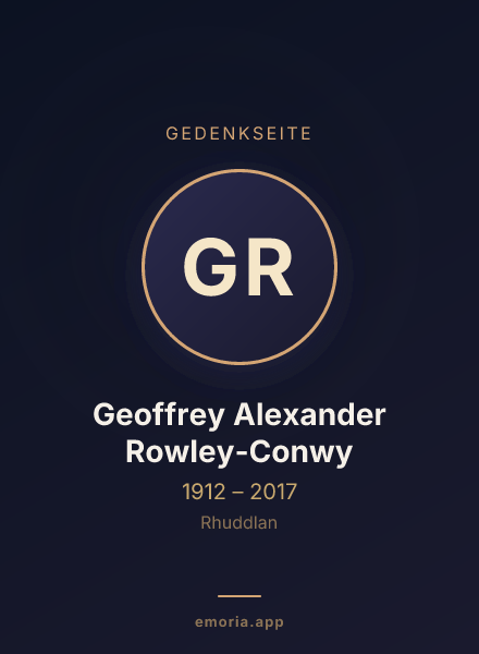Gedenkportrait von Geoffrey Alexander Rowley-Conwy