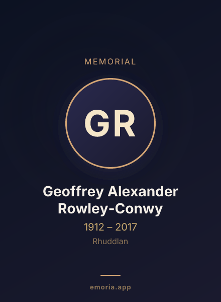 Memorial portrait of Geoffrey Alexander Rowley-Conwy