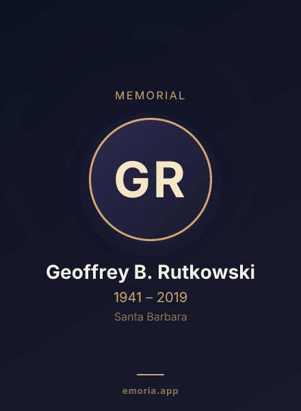 Memorial portrait of Geoffrey B. Rutkowski