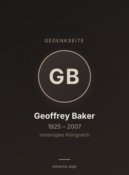 Gedenkportrait von Geoffrey Baker